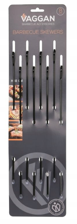 Barbecue Skewers, Steel Accessories, Black, 315 Cm, 8 Pcs.