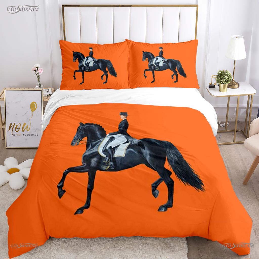 Persia Galoping Horse Al Season Duvet High-End Premium Cover Beding Sets Soft Comfortable Quilt Cover plus Pilowcases Ten Single/Double/Quen/King