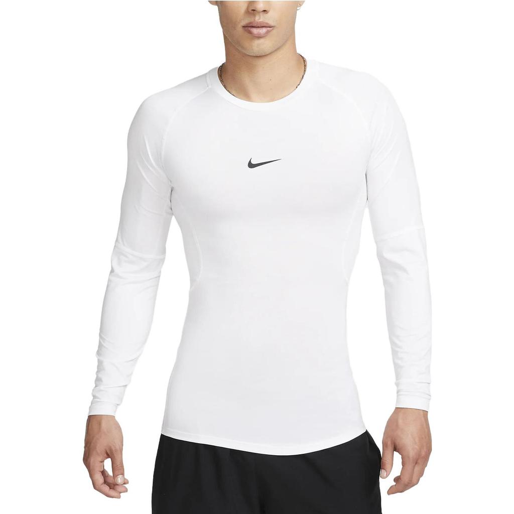 Nike Einfarbiges Rundhals-Figurbetontes Langarm-T-Shirt Herren-Tops Weiß FB7920-100