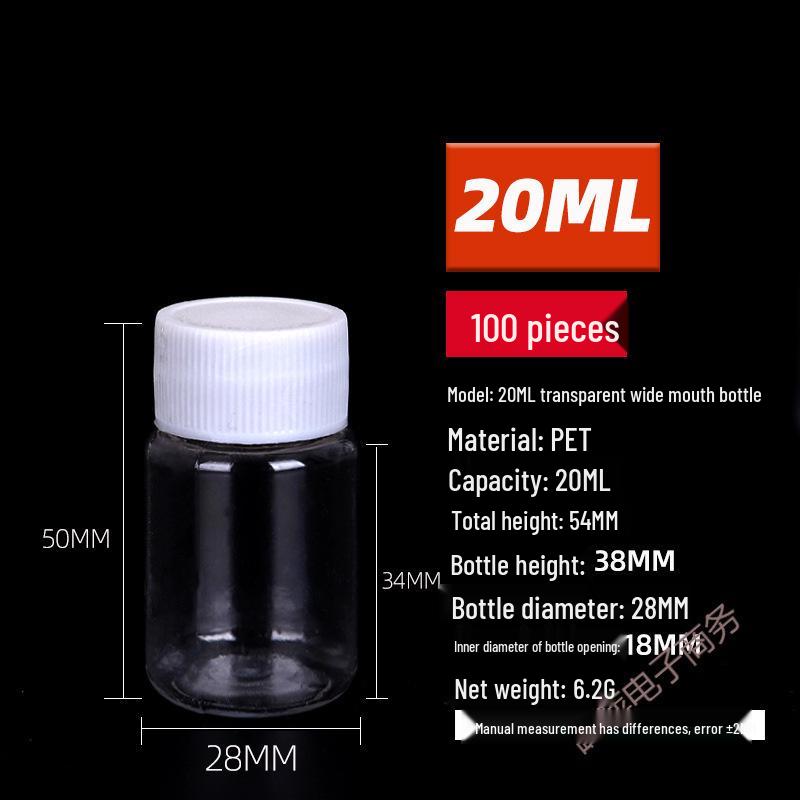 Transparent 0ml Small Plastic Dispensing Bottle with Sealed Lid for Liquid Medicine Samples