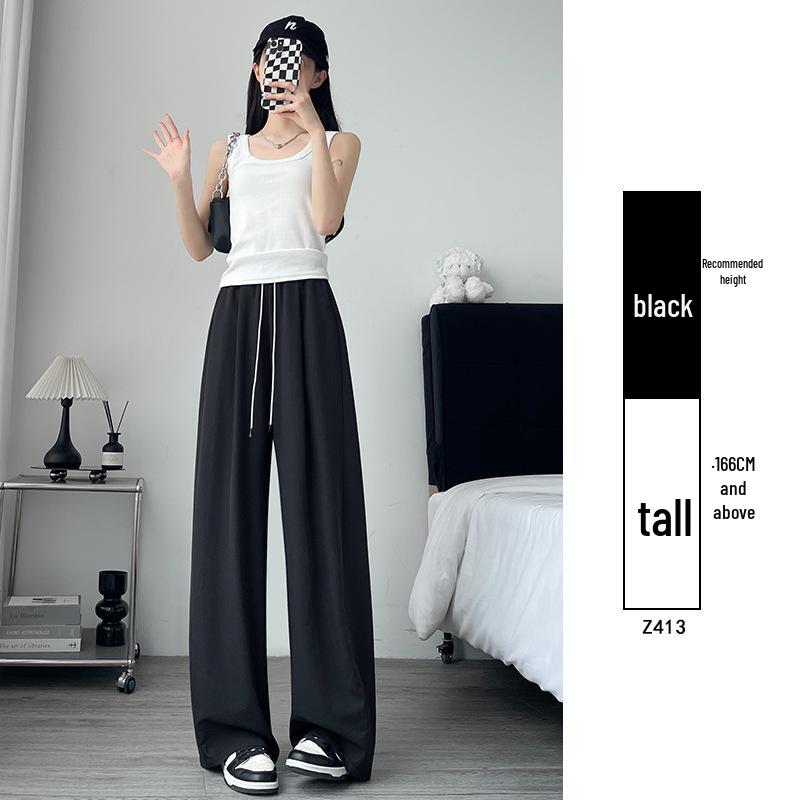 White Women's Wide-Leg Quick-Dry Ice Silk Pants