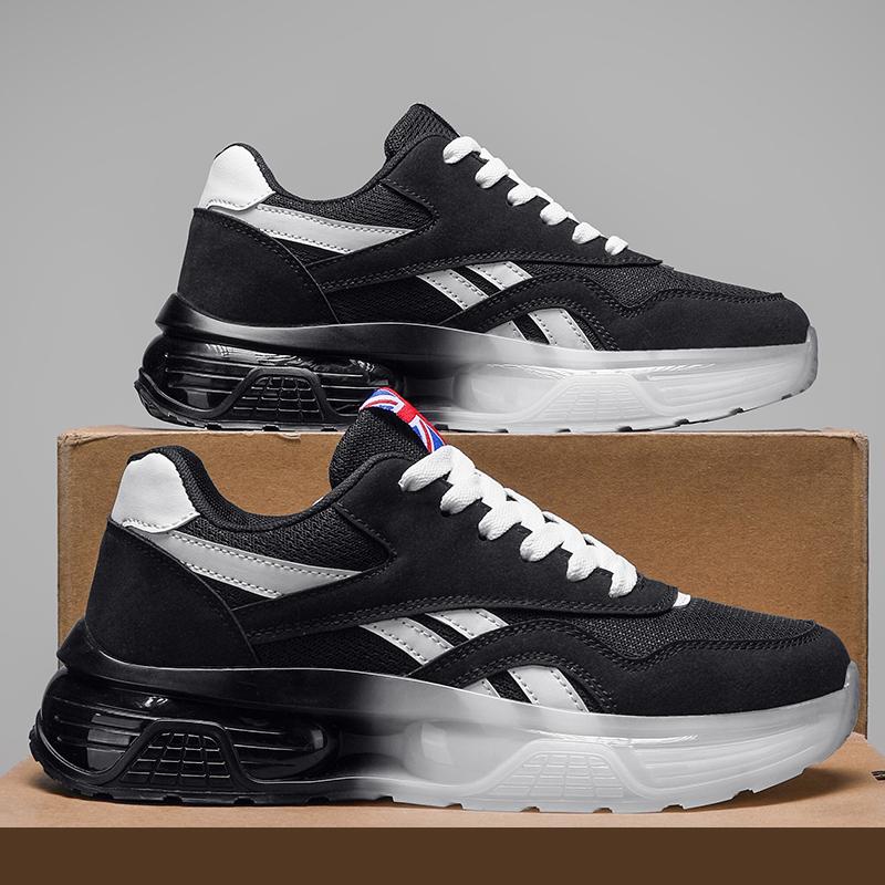 

Мужская обувь знаменитостей из Интернета 2025 года, новая весенняя спортивная обувь на воздушной подушке для бега, мужская молодежная черная модная брендовая универсальная обувь для папы 39 чёрный