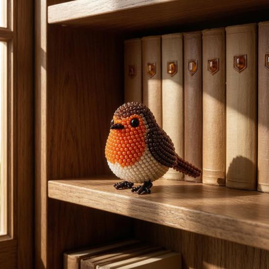 Kit de Broderie cu Mărgele Pasăre DIY, Kit de Meșteșug cu Mărgele Animale 3D, cu Accesorii Colorate cu Mărgele, Proiect Drăguț de Meșteșug cu Pasăre din Mărgele pentru Adulți și Adolescenți Cadou Creativ