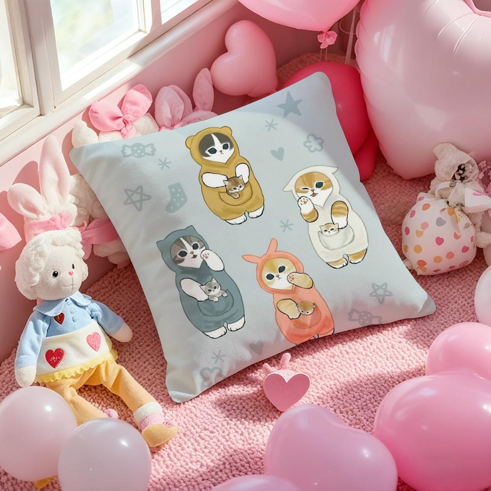 

Luxury Cute mofusand cat Pillow Case Soft Plush Fabric Double-Sided Printed Cushion Cover Warm Winter Sofa Pillow Case 30cmx30cm
