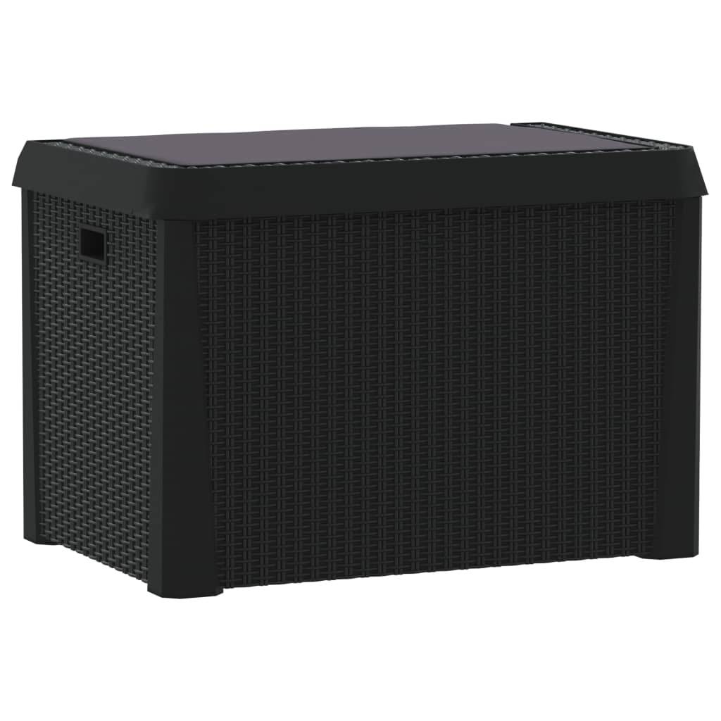 Vidaxl Garden Box With Seat Cushion, Anthracite, 125 L, Pp
