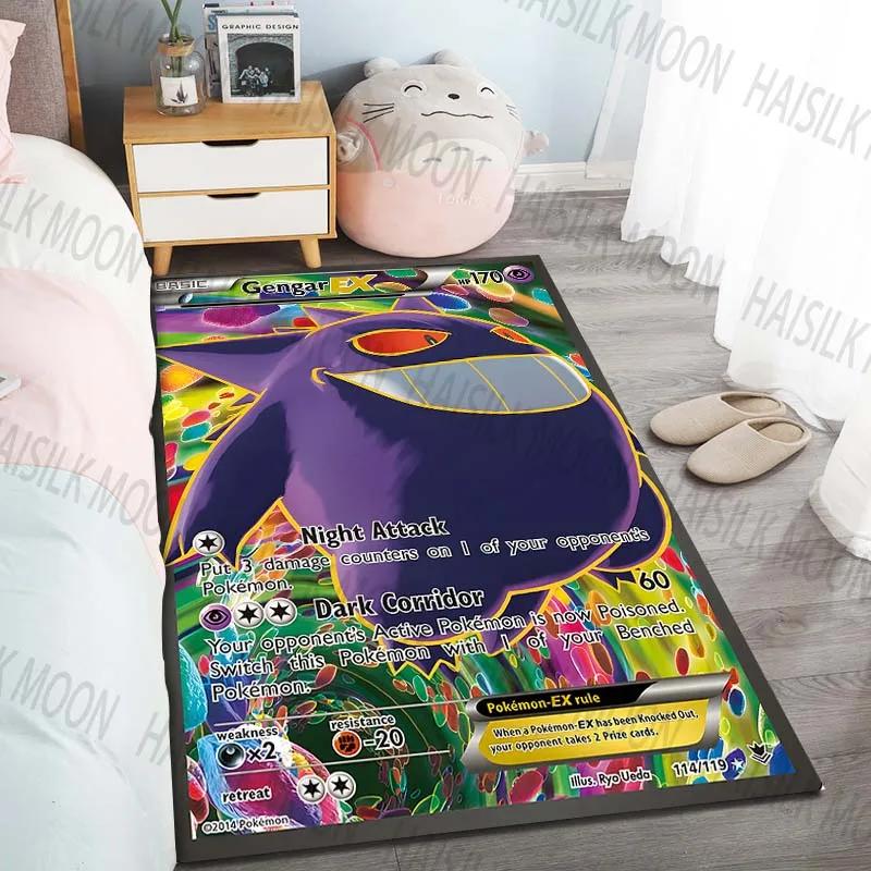 15 Misure Tappeti con Fantasia Carte Pokémon Gengar per Soggiorno Camera da Letto Tappetino per Pavimento Divano Tappeti Antiscivolo Tappeto Gioco per Camera dei Bambini Regali