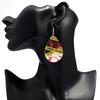 Gothic Bleeding Skull Acrylic Drop Earrings for Women Horrible Crime Scene Square Pendant Earrings Halloween Jewelry Gifts