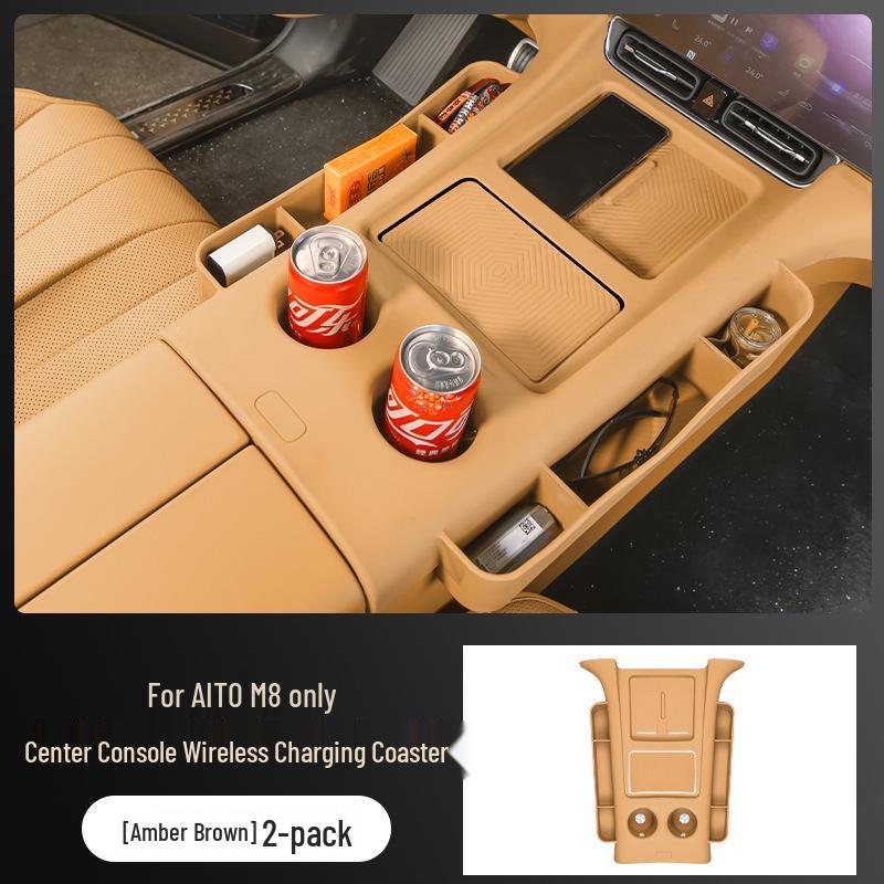 

Беспроводная зарядка для центральной консоли AITO M8, силиконовый коврик: Полностью покрывающий противоскользящий коврик для хранения в салоне автомобиля AITO M8 Exclusive