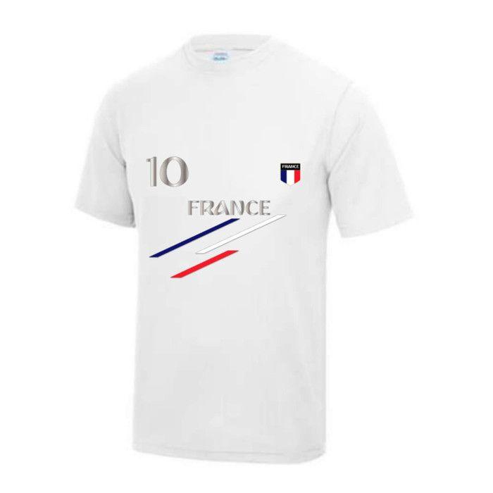 Maillot -Tee shirt France blanc homme Taille de XS au 5 XL