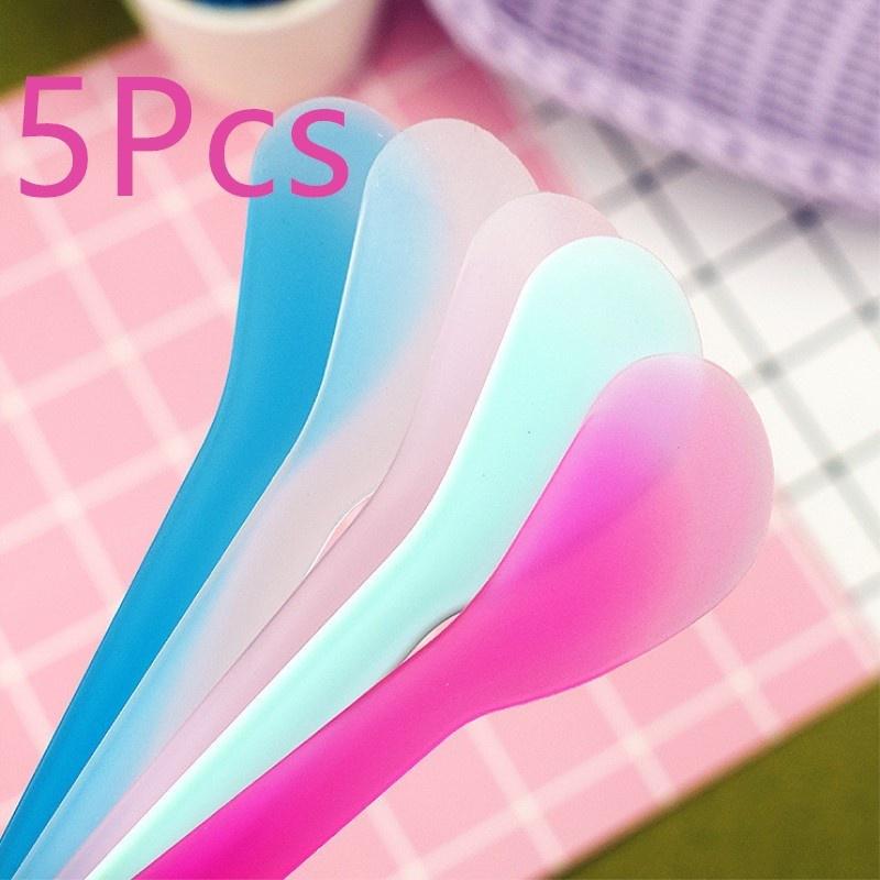 5Pcs The Plastic Spoon Cotton Mud Agitator Borax Slime Slug Mud Cream Clay Epoxy DIY