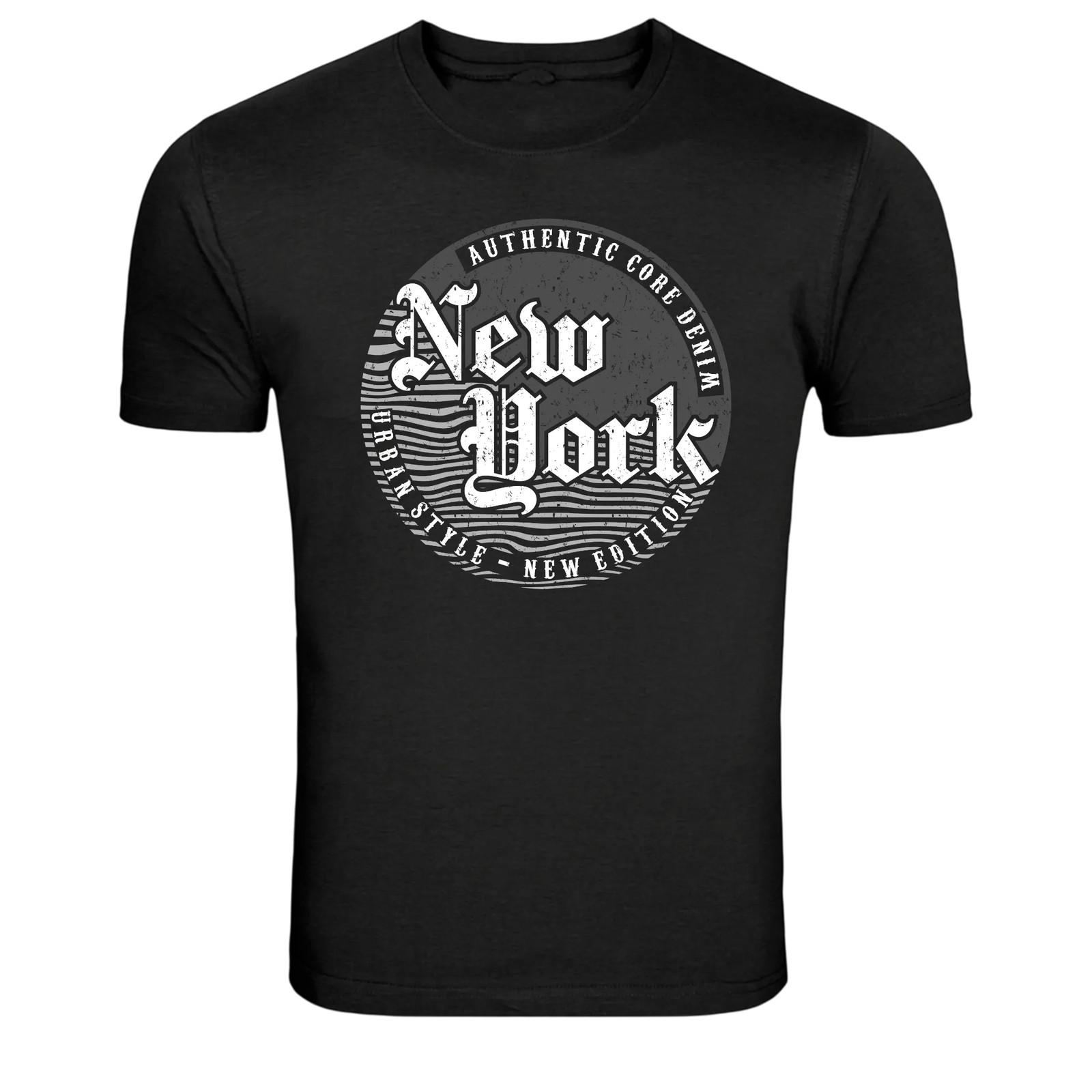 New York Authentic Core Denim Urban Style Graphic T-Shirt XXXXL