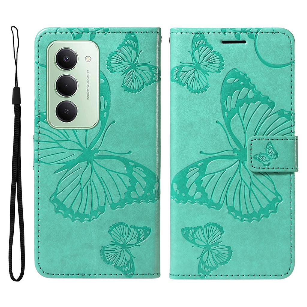For Xiaomi Redmi 15 5G (Global) (169mm) Wallet Case Floral Butterfly Imprinted Leather Phone Cover Stand