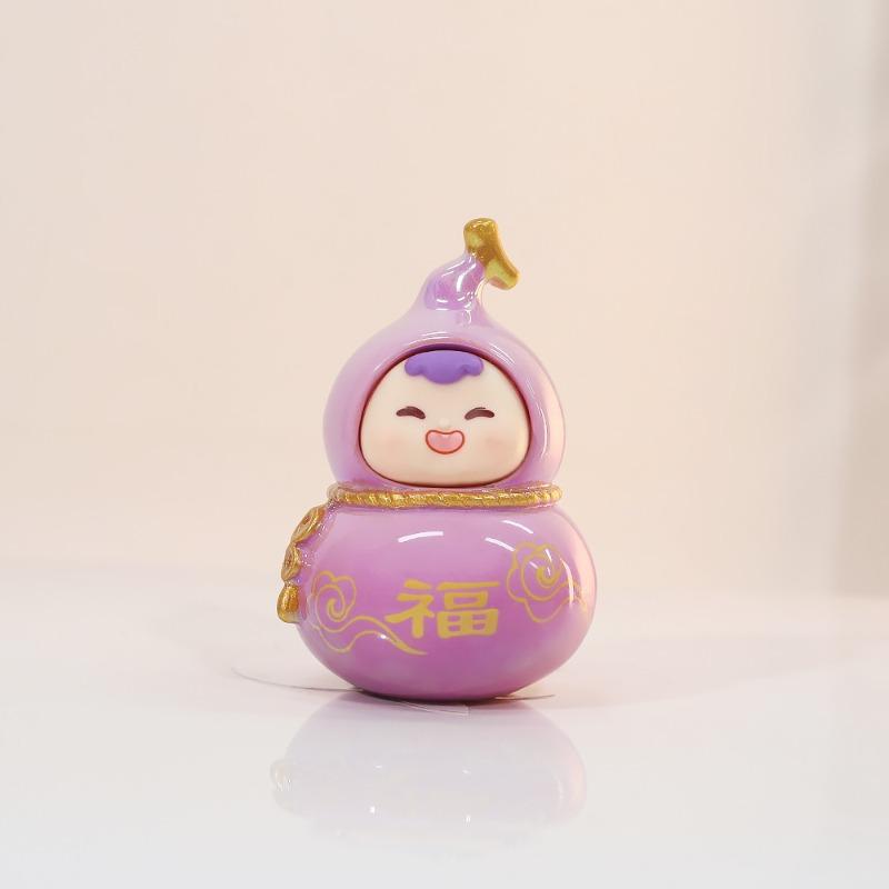 

Little Fu Xi Gourd Decorative Piece - Creative Office Desk Decoration, Home Furniture, Entrance Hall Decor, Gift, Doll, Temple Small trumpet A (purple)