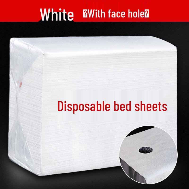 100 Disposable Waterproof & Oilproof Massage Bed Sheets with Hole – Breathable Non-woven Fabric