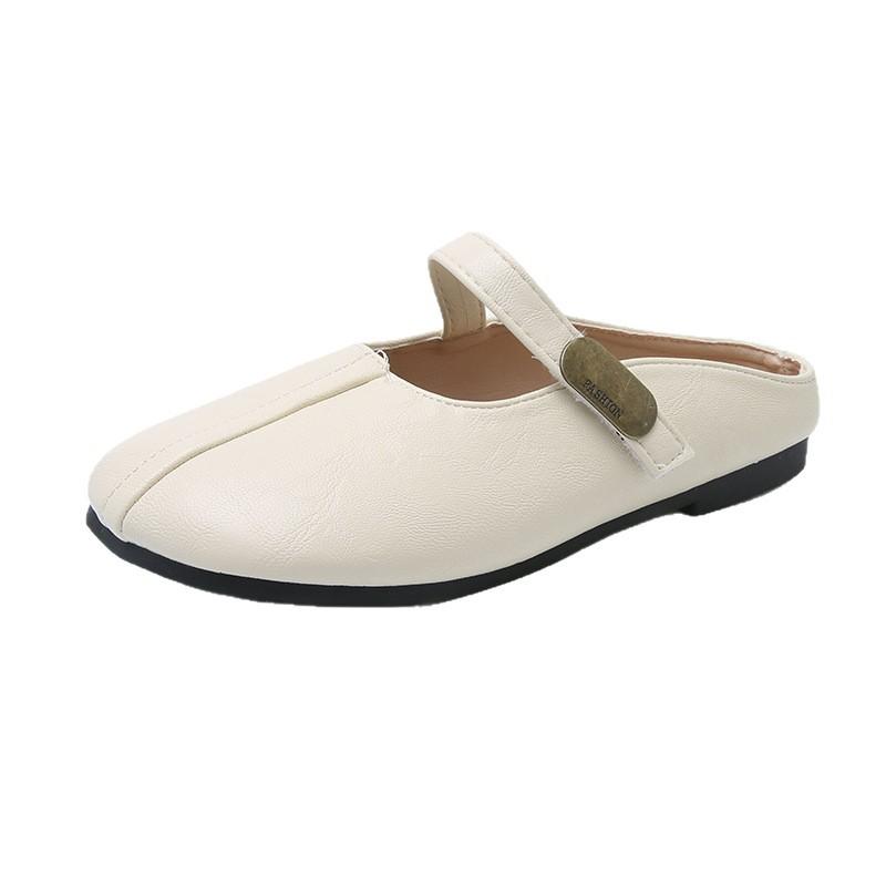 French bag head half slippers women's summer wear 2025 new versatile retro skirt Mary Jane cool slippers