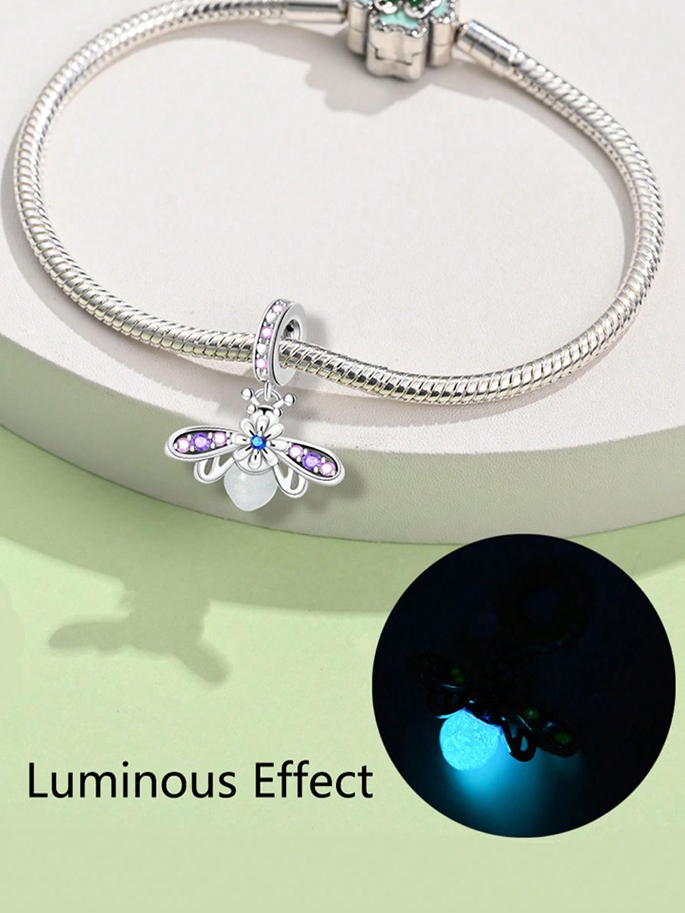 Посеребренные Оригинальные Шармы Светлячок Маргаритка Бусины Подходят для Браслета Женские Украшения Подарок