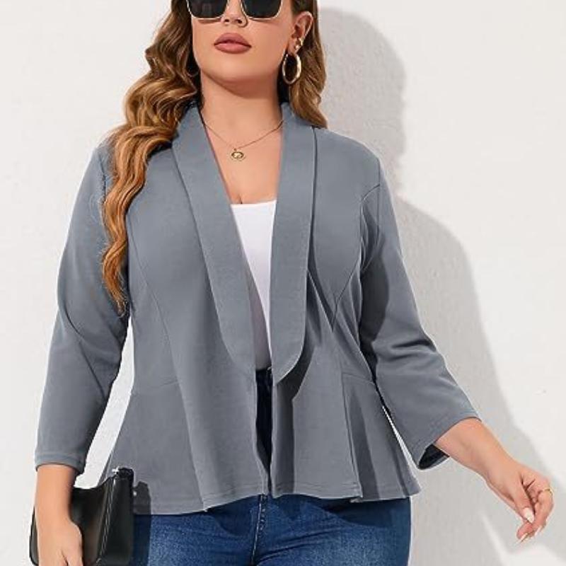 Nadměrná velikost tenký volný 3XL 4XL 5XL Kabát Ženy Móda Běžné Podnikání Kostým Cardigan Košile Větrovka Dámská bunda Outwear Kabát XL-5XL