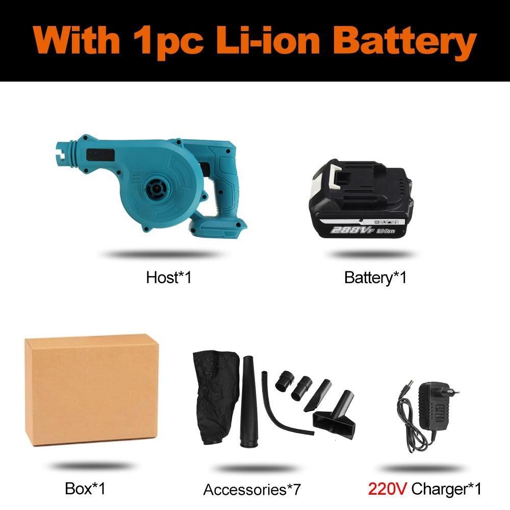 1500W 2 In 1 Blowing Suction Leaf Blower Cordless Electric Air Blower PC Dust Cleaner Collector For Makita 18V Battery