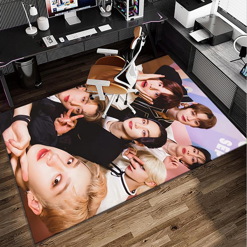 Kpop Idol Performance Office Rug Chair Mat, Game Carpet, Suitable for Front Door, Bedroom, Living Room, Desk, Holiday Gift