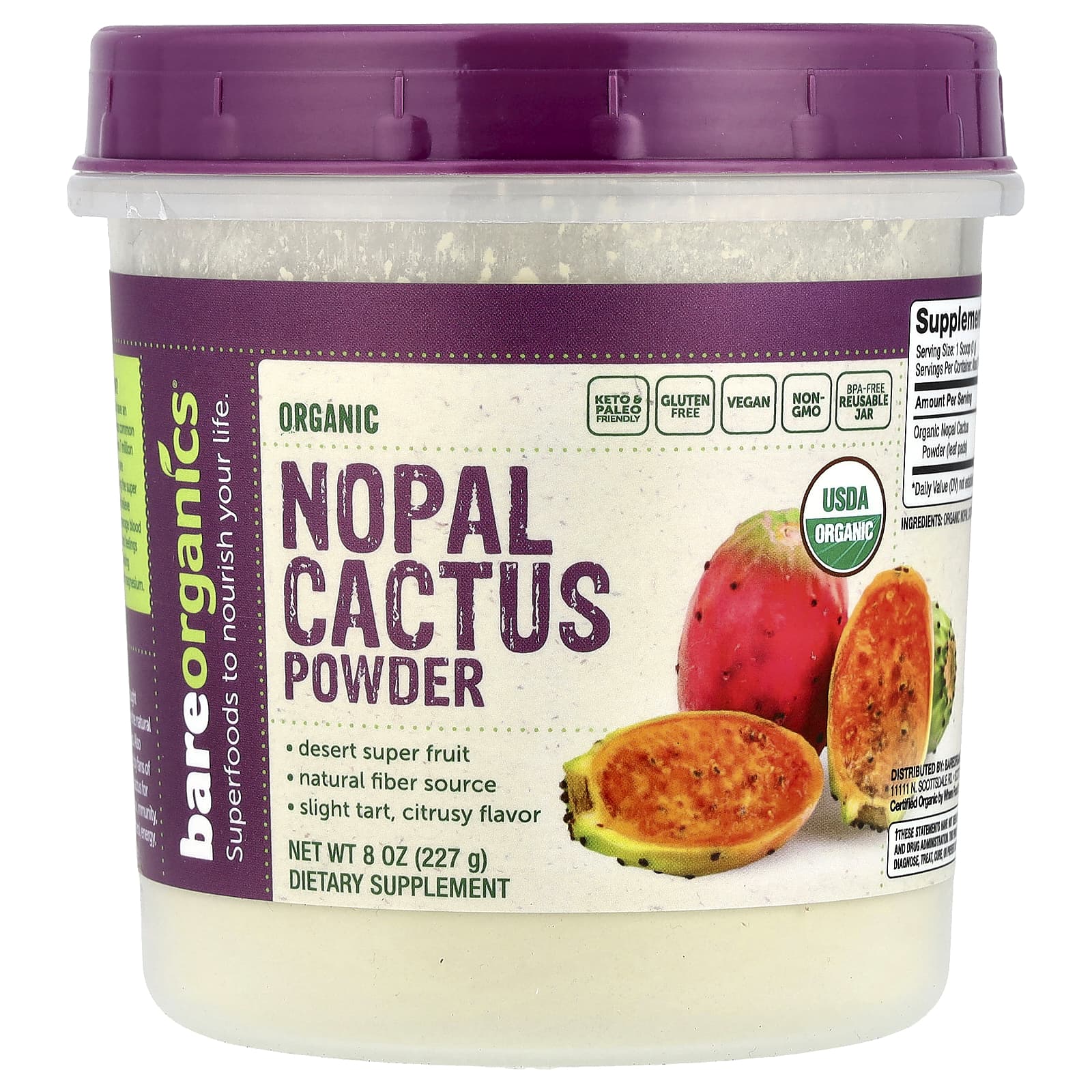 

Organic Nopal Cactus Powder, 227G(8Oz)