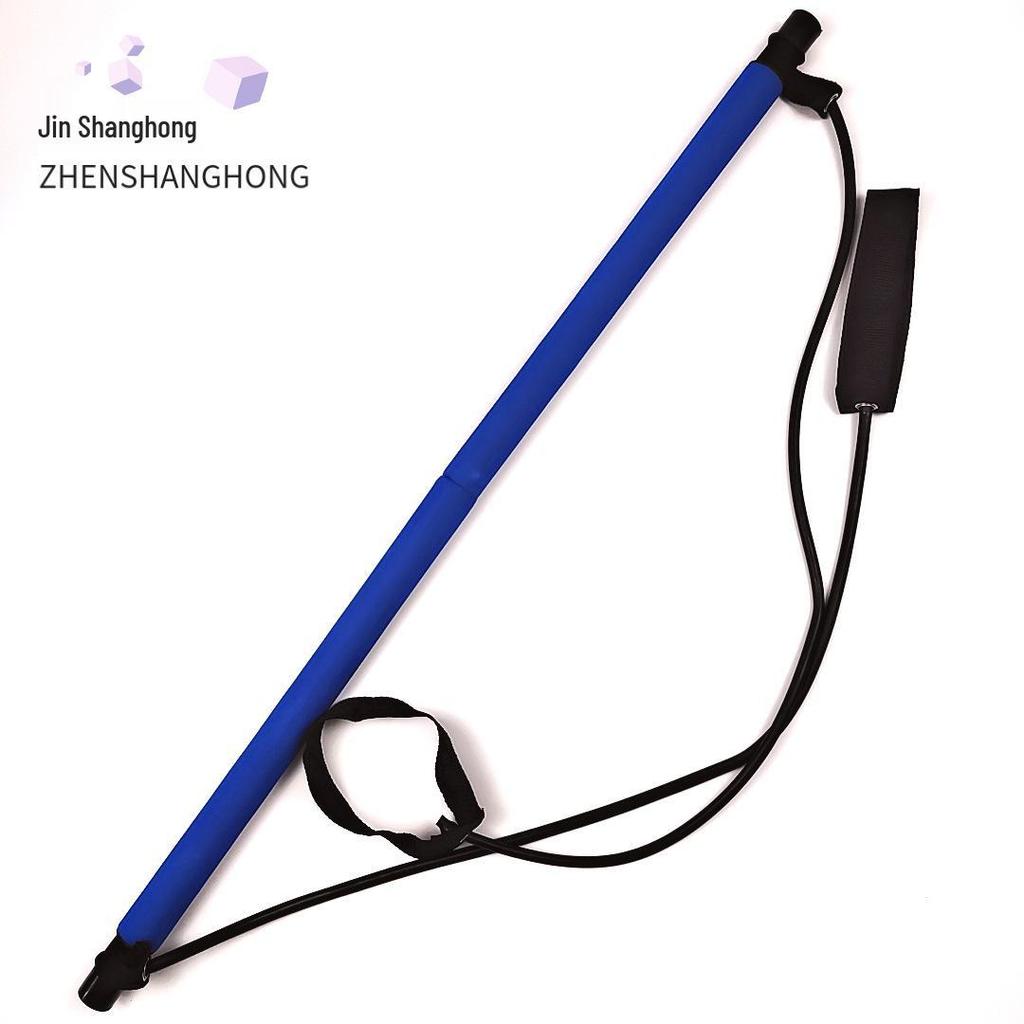 Adjustable Pilates & Yoga Resistance Band with Bar - Home Back Stretch & Pull-Up Trainer