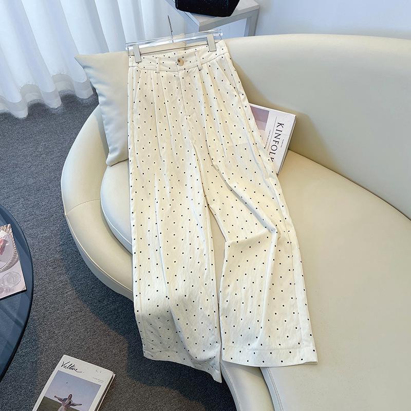 

Женские летние брюки-кюлоты в горошек из ледяного шелка, длина 9/10, 2025 S for 85-95 jin абрикосовый