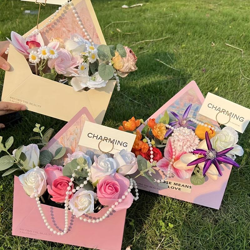 5 st Tryckt Miljövänlig Blomlåda DIY Papperspresentkuvert Kuvert Presentförpackning Bukettinslagning