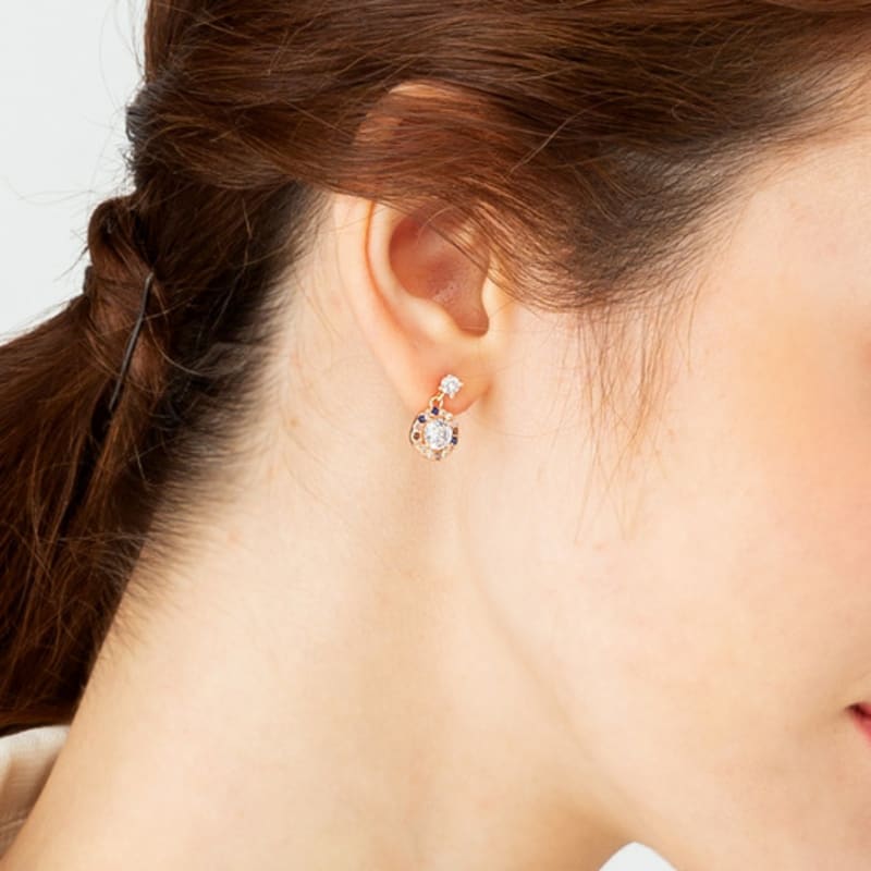 ELLE Jewelry Vintage 14K Decalcomania Earrings (Gold Pin) ELGPEE242