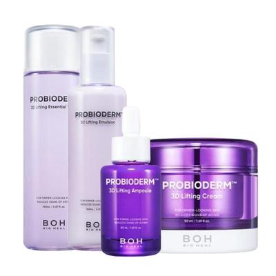 Probioderm Lifting 3D Set de 4 Pasos (Tónico Esencial 150ml + Emulsión 150ml + Ampolla 30ml + Crema 50ml) Cuidado Reafirmante y Reparador de la Barrera