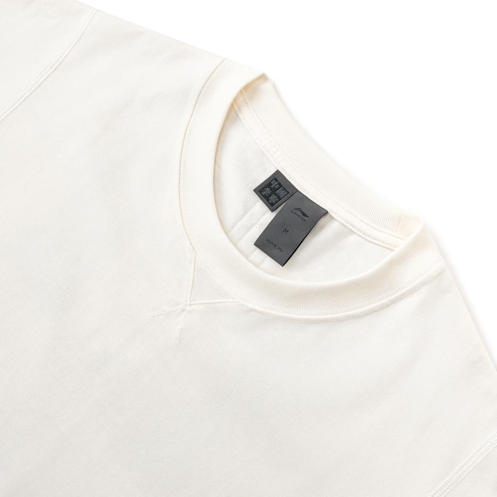 Li Ning X Jackie Chan Collaboration Casual Cool Fabric Short Sleeve T-Shirt Unisex Tops Paper-White ATSW645-3