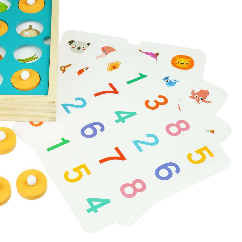 Wooden 2-in-1 Game Memory and Wooden Puzzle Colorful Balls