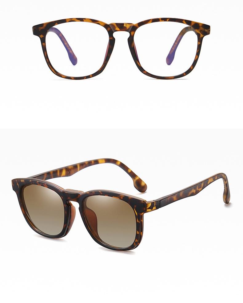 2 In 1 Magnet Polarized Sunglasses Men Women Classic New Square Gradient Sunglasses Anti-Blue Glasses Frame Clear Prescription