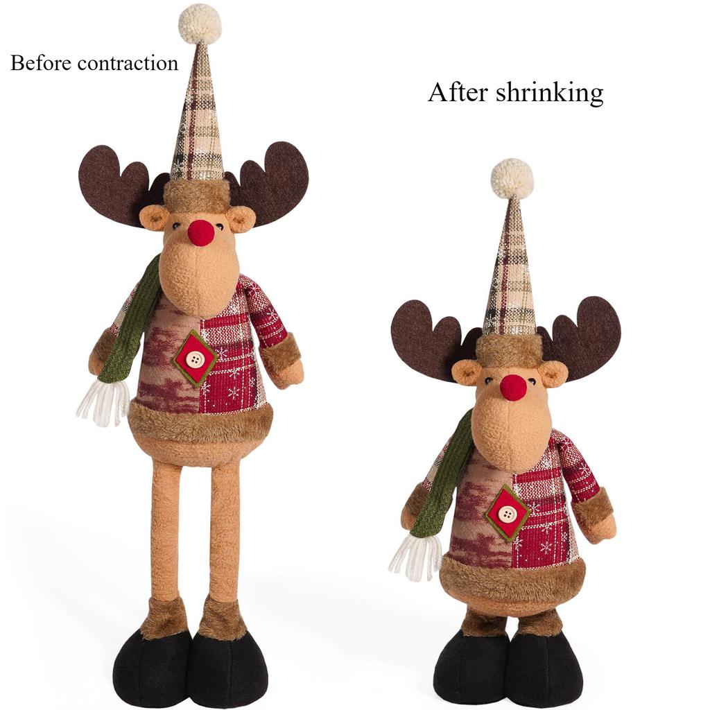 Décorations d'ambiance de Noël Poupées de Noël Amusantes et extensibles Personnes âgées Bonhommes de neige Elk Décorations de Noël