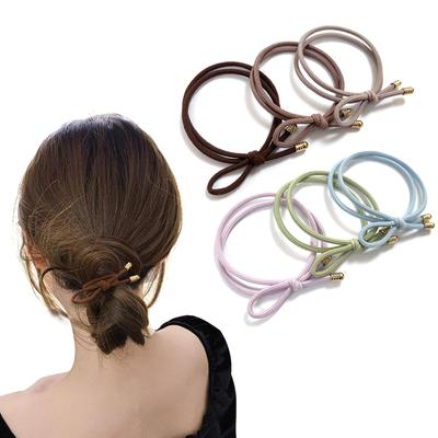 Natunofu Hair Stylish Hair Ties for Adults with Metal Hair Stylish Hair Ties with Cute Korean Solid Elegant Set of 6 Stylish and Simple for Adults