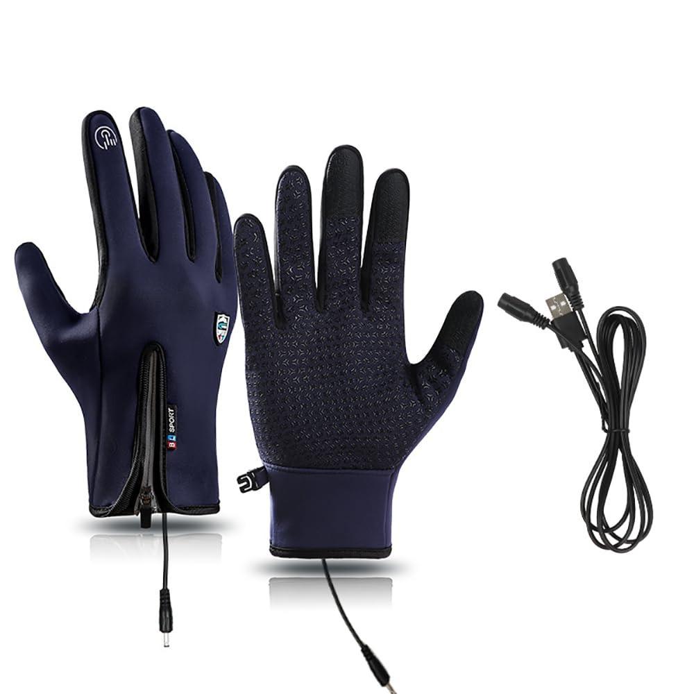 Reusable USB Heated Gloves Polyester Touchscreen Gloves Durable Rechargeable Gloves  for Winter