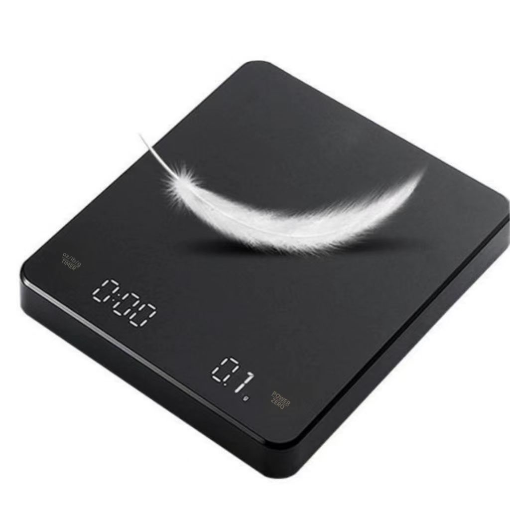 

Цифровые весы для кофе с таймером, светодиодным экраном, эспрессо, USB, макс. 3 кг, вес 0,1 г, высокоточные измерения в унциях/мл/г, кухонные весы 3Kg чёрный