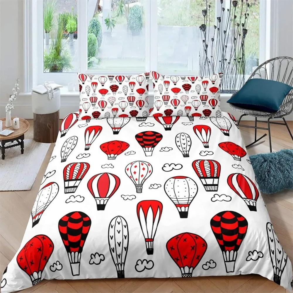 Air Balloon Duvet Cover Collection Romantic Balloon Bedding Collection Extreme Sports Games Comforter Cover Romantic Trip Twin Quilt Cover