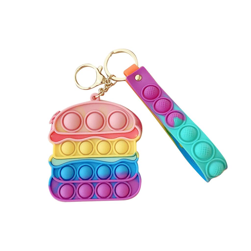 Senzorické hračky Push Bubble Peněženka Dětská taška Silikonová peněženka na mince