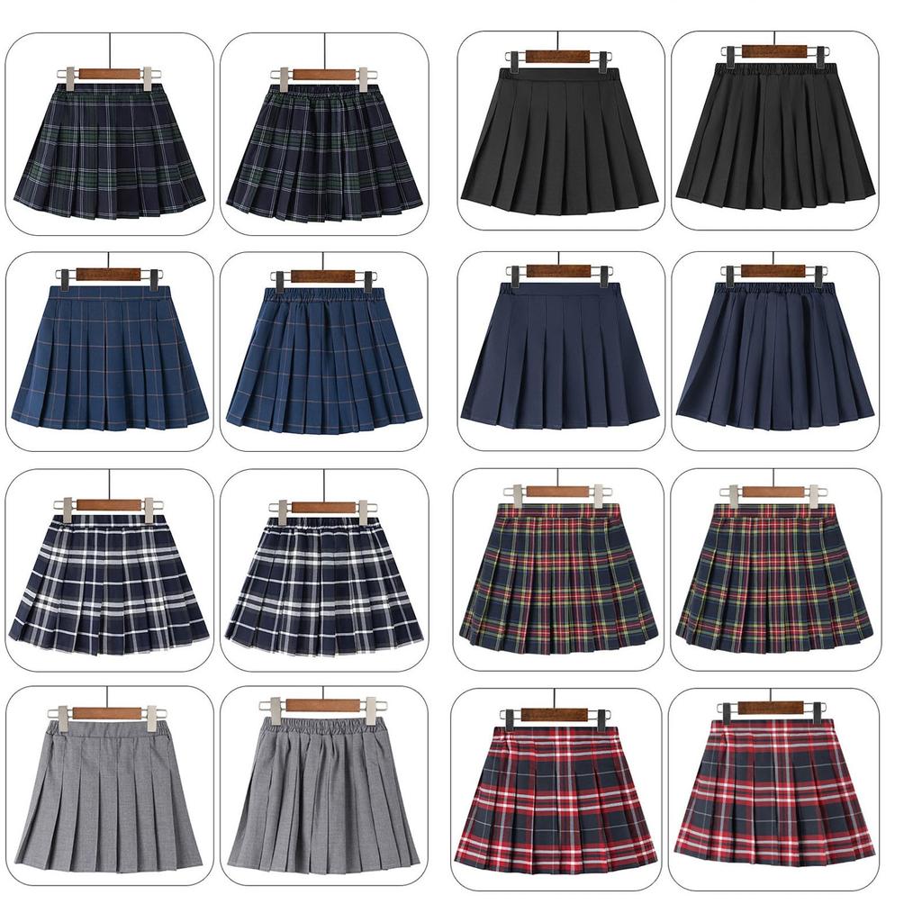 Chickiddos Faltenrock für Mädchen, Schüleruniform, Kinder, Jugendliche, Damen, A-Linien-Rock mit Innenhose, Cosplay, JK-Kostüm, High-School-Schüler,