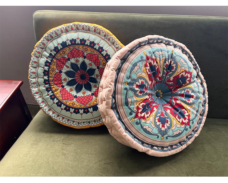 NEW Meditation Seat Cushion Office Dormitory Retro Ethnic Style Floor Mat Cotton Linen Seat Cushion Decor Round Chair Cushion
