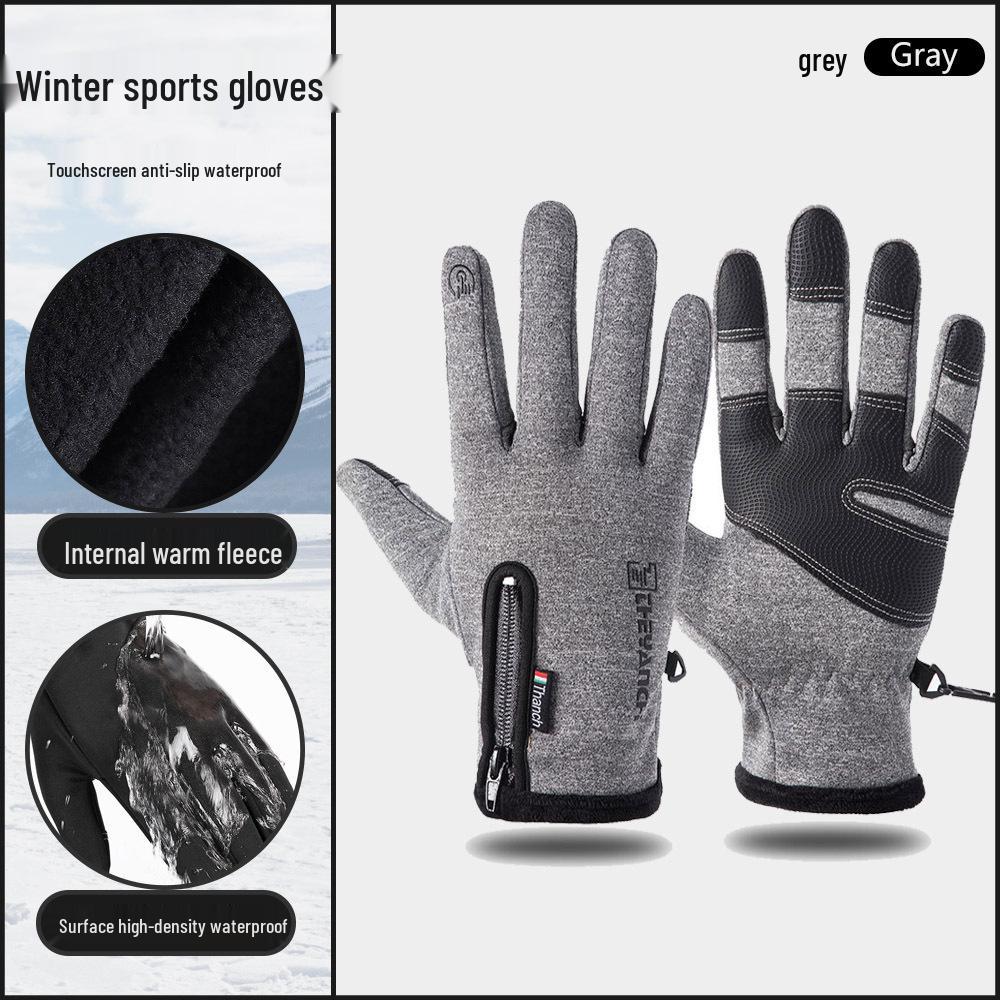 Men's Windproof Waterproof Touchscreen Winter Sports Gloves - Fingerless for Fishing & Cycling