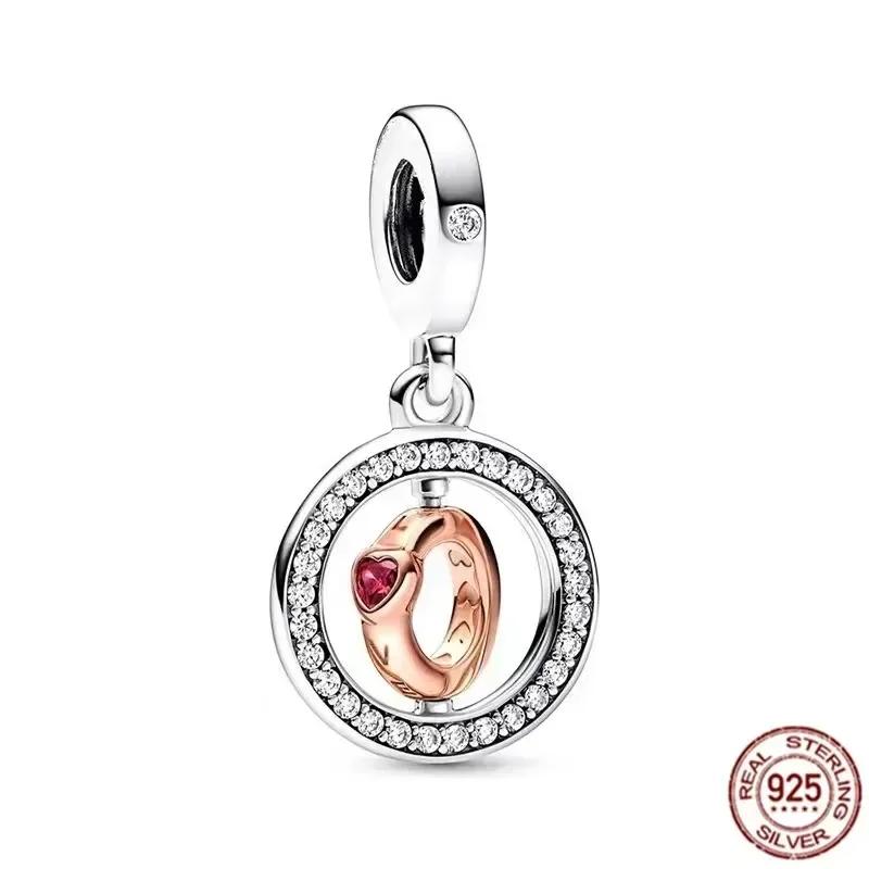 Fine Jewelry Rose Gold Family Tree Animal Mother Flower Original Copper Beads Charms For Necklace Diy Bracelet Women Gift