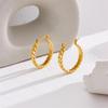 Titanium Steel Gold Chunky Twisted Hoop Earrings Non Fading Versatile Ear Cuff for Women