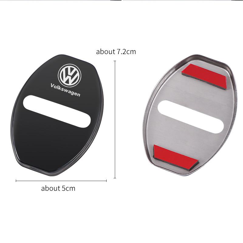 4Pcs Stainless Steel Car Door Lock Protective Cover For VW Volkswagen Golf 5 6 7 Tiguan Polo MK7 ID.3/4/6 xn4
