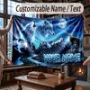 Mountain Landscape Theme Throw Blanket Custom Name Text Personalized Blanket Soft Cozy Blanket for Home Sofa Bed