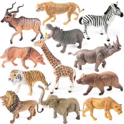 Oenux Divoké zvíře Lev Tygr Medvěd Vlk Nosorožec Gepard Antilopa Hroch Slon Zebra Model Akční figurky Dětská hračka Roztomilý dárek