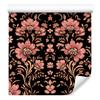 Beautiful Flowers Wallpaper In Rust, Black and Red for Living Room and Bedroom 50x1000