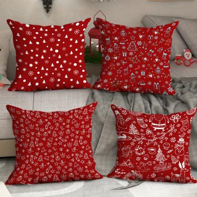 Christmas Pillow Home Holiday Decoration Sofa Cushion Cover Christmas Tree Polyester Printed Bedroom Cushion