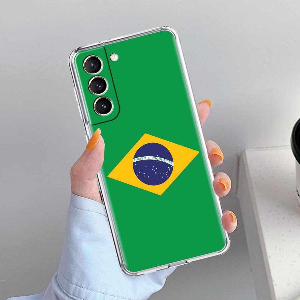 Etui Na Telefon Dla Samsung Galaxy S26 S25 S24 S23 S22 Ultra S20 S21 FE 5G Plus Miękkie Przezroczyste Pokrowiec Duża Flaga Brazylii