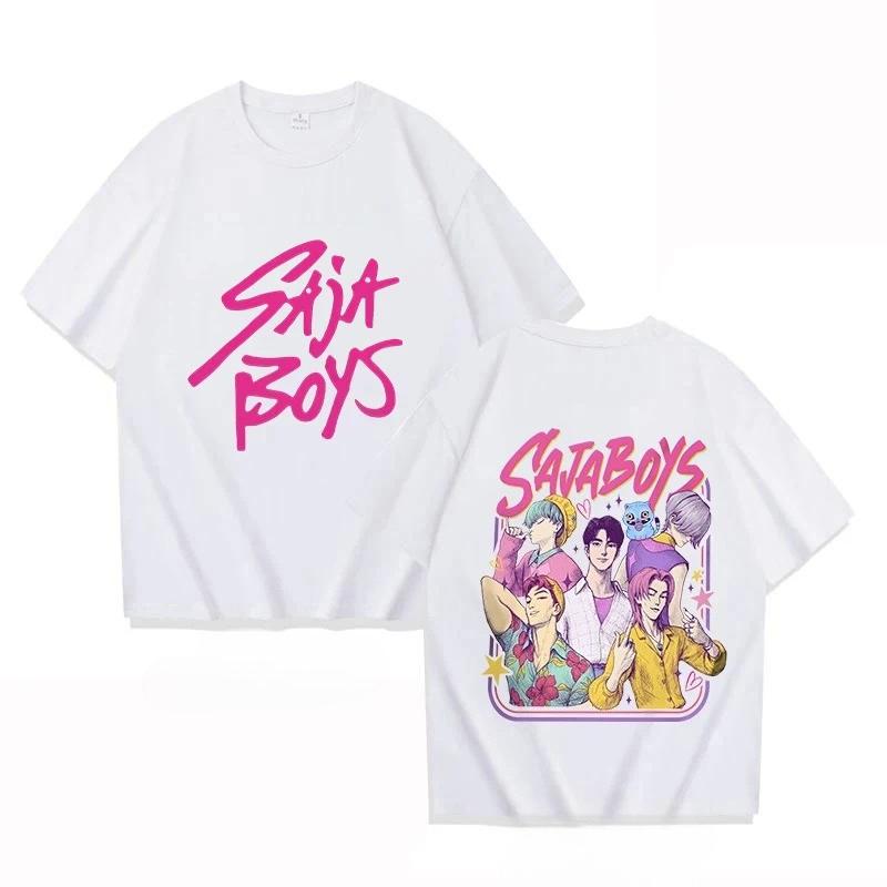 Summer Saja Boys Printed Cotton Round Neck Boys' and Girls Tshirt KPOP Devil Hunter Men's Comfortable Casual Short Sleeve